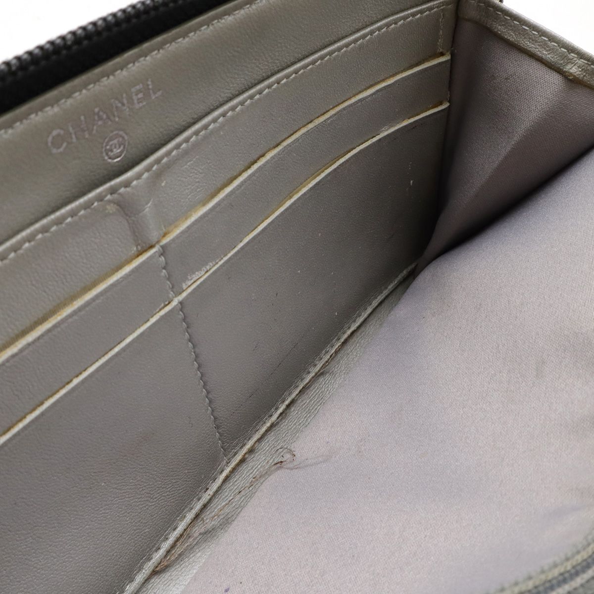 CHANEL シャネル カメリア エンボス ココマーク ジップウォレット  