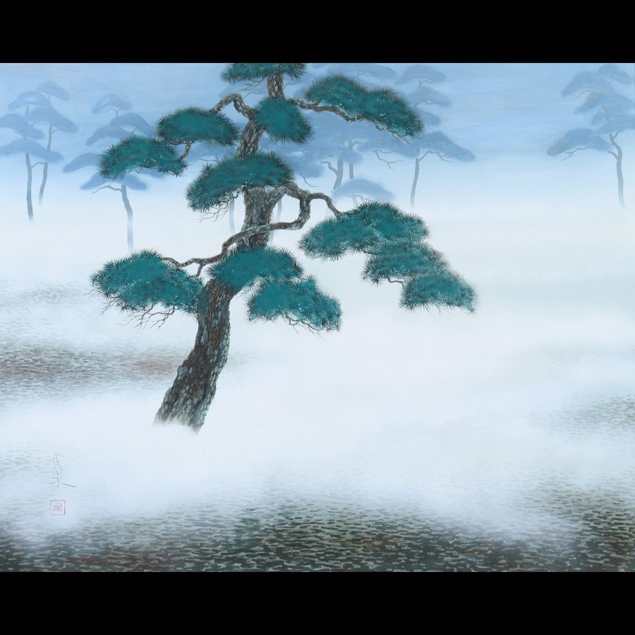 斎藤宗 「風景画」 肉筆日本画20号 肉筆サイン 古美術 楾 P343.2-