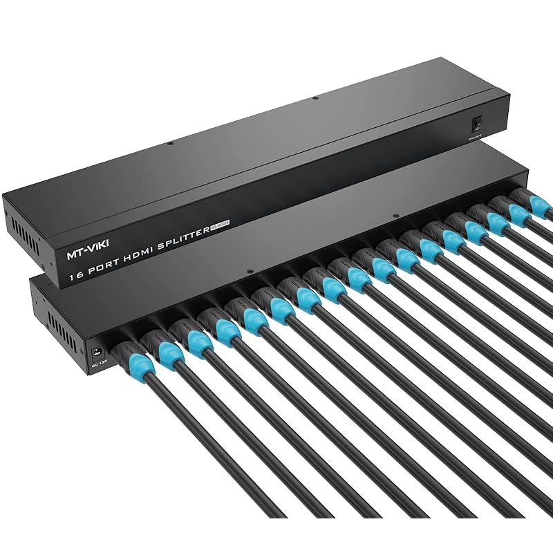 HDMI 分配器 1入力16出力 4K HDMI スプリッター 16出力同時出力 MT-VIKI HDMI スプリッター 16出力の16ポート HDMI1.4 スプリッター 4K 30Hz 16画面同時出力 3D PS5 Xbox HDTV DVD 対応 1