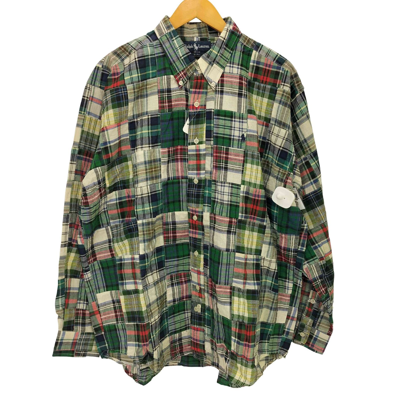 ラルフローレン RALPH LAUREN チェック柄パッチワークシャツ メンズ JPN：M 