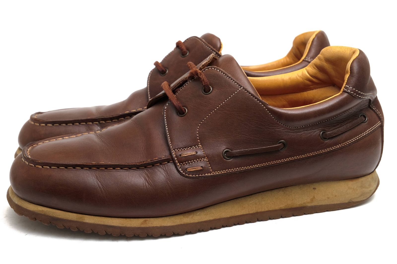 サントーニ／Santoni シューズ デッキシューズ 靴 メンズ 男性 男性用レザー 革 本革 ブラウン 茶  5787 