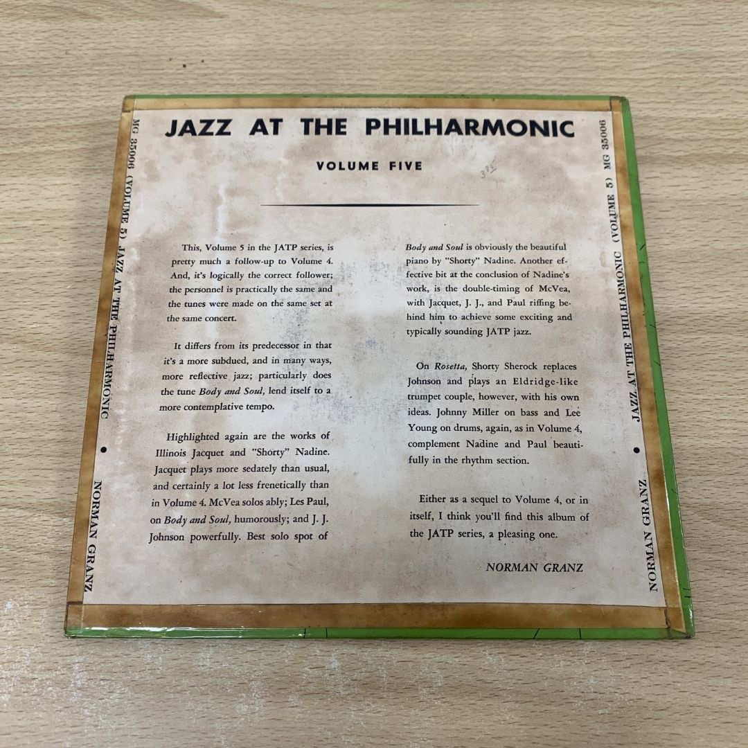 JAZZレコード6枚 △01)【同梱不可】Norman Granz/Jazz At The Philharmonic