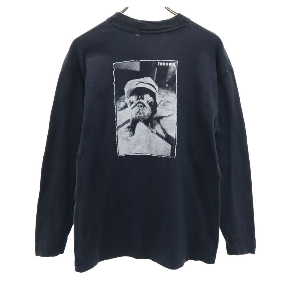 レノマ 90s フランス製 パグバックプリント 長袖 Tシャツ M ブラック 