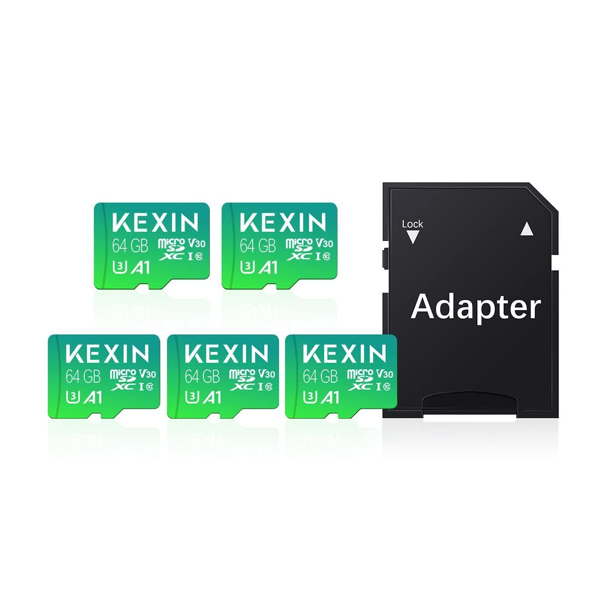 KEXIN MicroSD 64GB 5個セット SDXC UHS-I U3 85MB/s SDカード 64gb Class10 マイクロSDカード  64GB Nintendo Switch 動作確認済 超高速転送 TFカード SDアダプター付 - メルカリ
