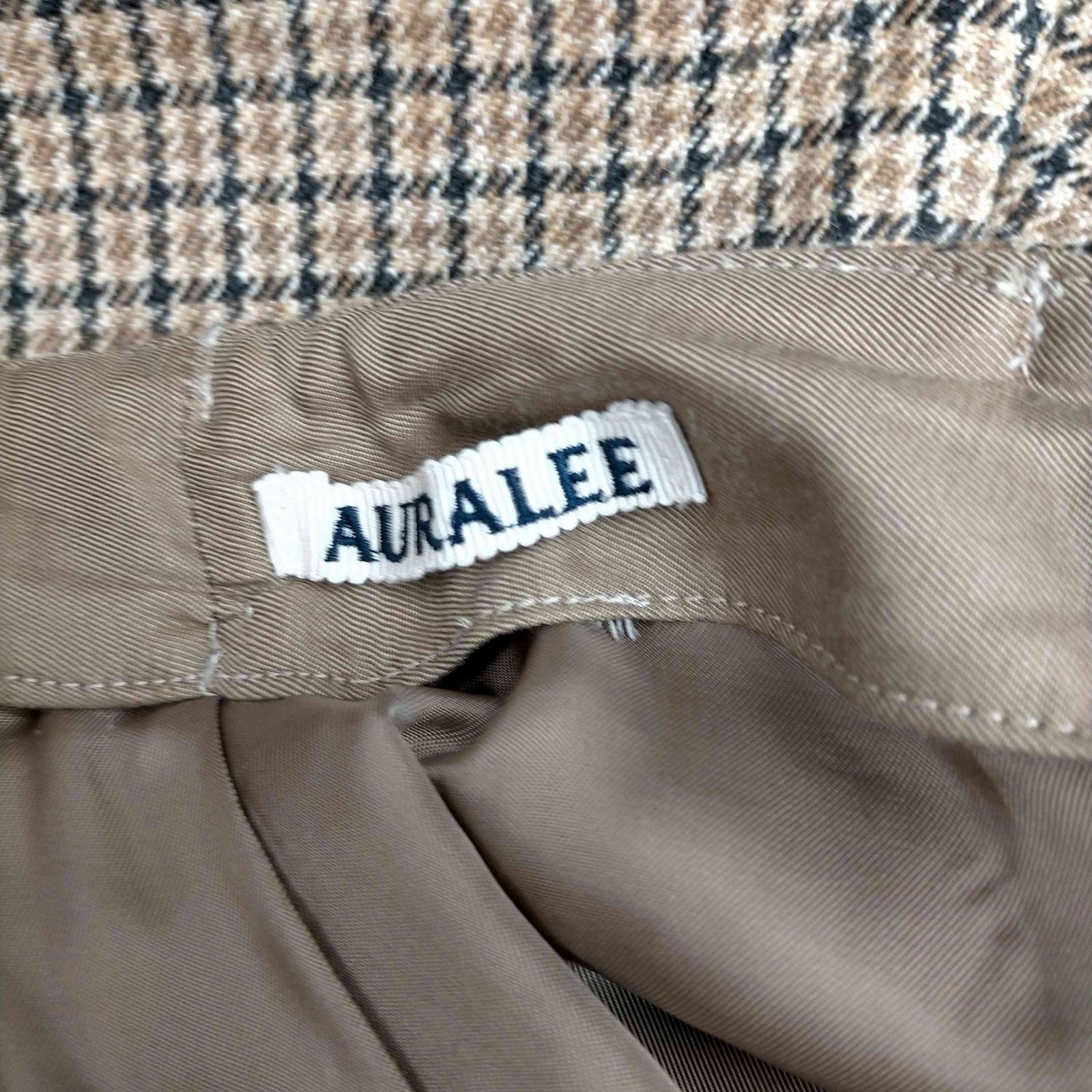 オーラリー AURALEE DOUBLE FACE CHECK WIDE SLACKS ダブルフェイス