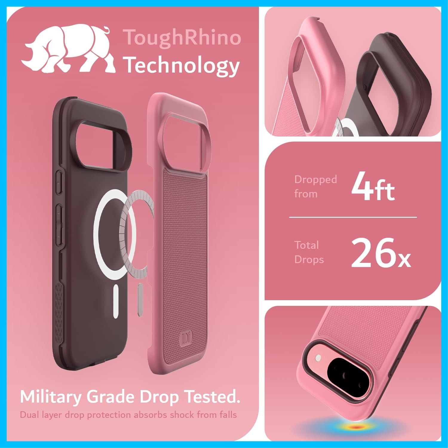 【特価商品】/ Pixel 9 Pro 用 ケース、「MergeGrip」2層保護 耐衝撃 9 滑り止め 超薄型TPU Google Pixel 9 / Pixel TUDIA「米軍MIL規格・Magsafe対応」Pixel 9 Pro 対応 携帯電話カバーバ