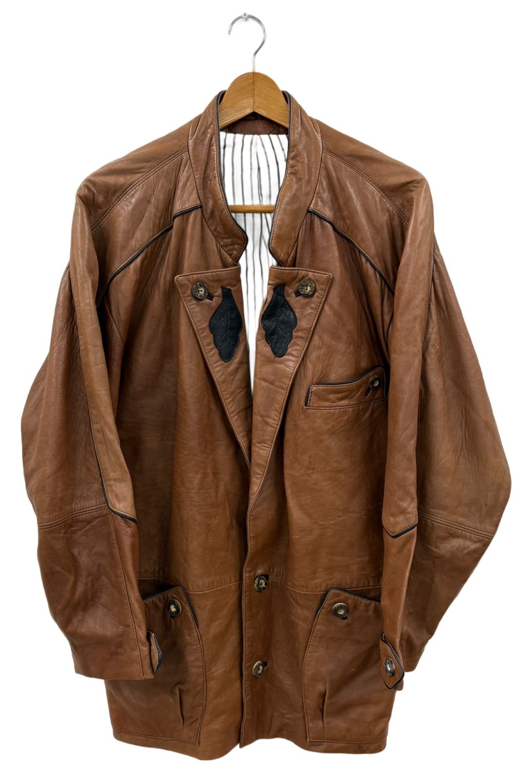 80s Ledermann レザー チロリアンジャケット ユーロ テーラード