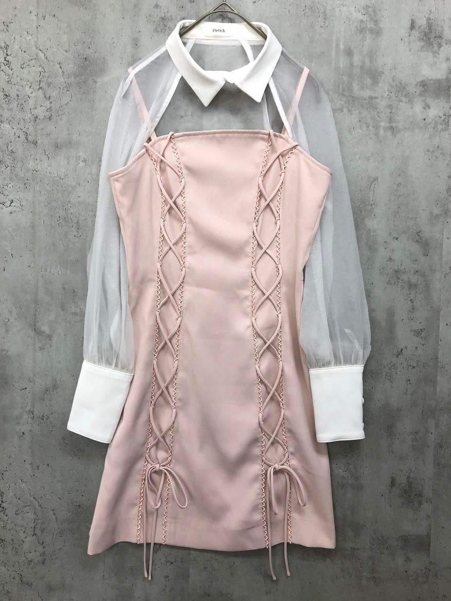 美品 Darich ダーリッチ フロント レースアップ ミニ ワンピース