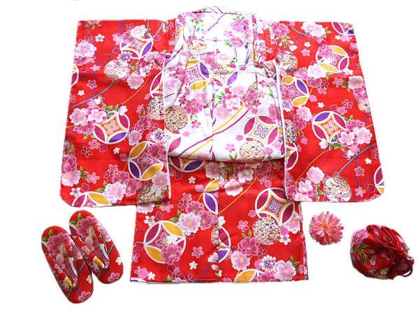 着物美人 送料込み 七五三 3歳着物 女の子 被布セット 3歳女の子被布 3歳女の子着物 3歳被布 女の子着物 女の子被布 子供被布 子供着物 七五三被布 七五三着物 女児 キッズ 3歳-5歳 赤 白 七宝 m503081 STEELWINDOWSANDDOORS_COM