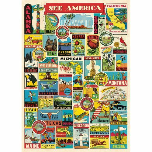 まとめ 銀座吉田 ラッピングペーパー デコラティブラップ SEE AMERICA 44-261 ×10セット