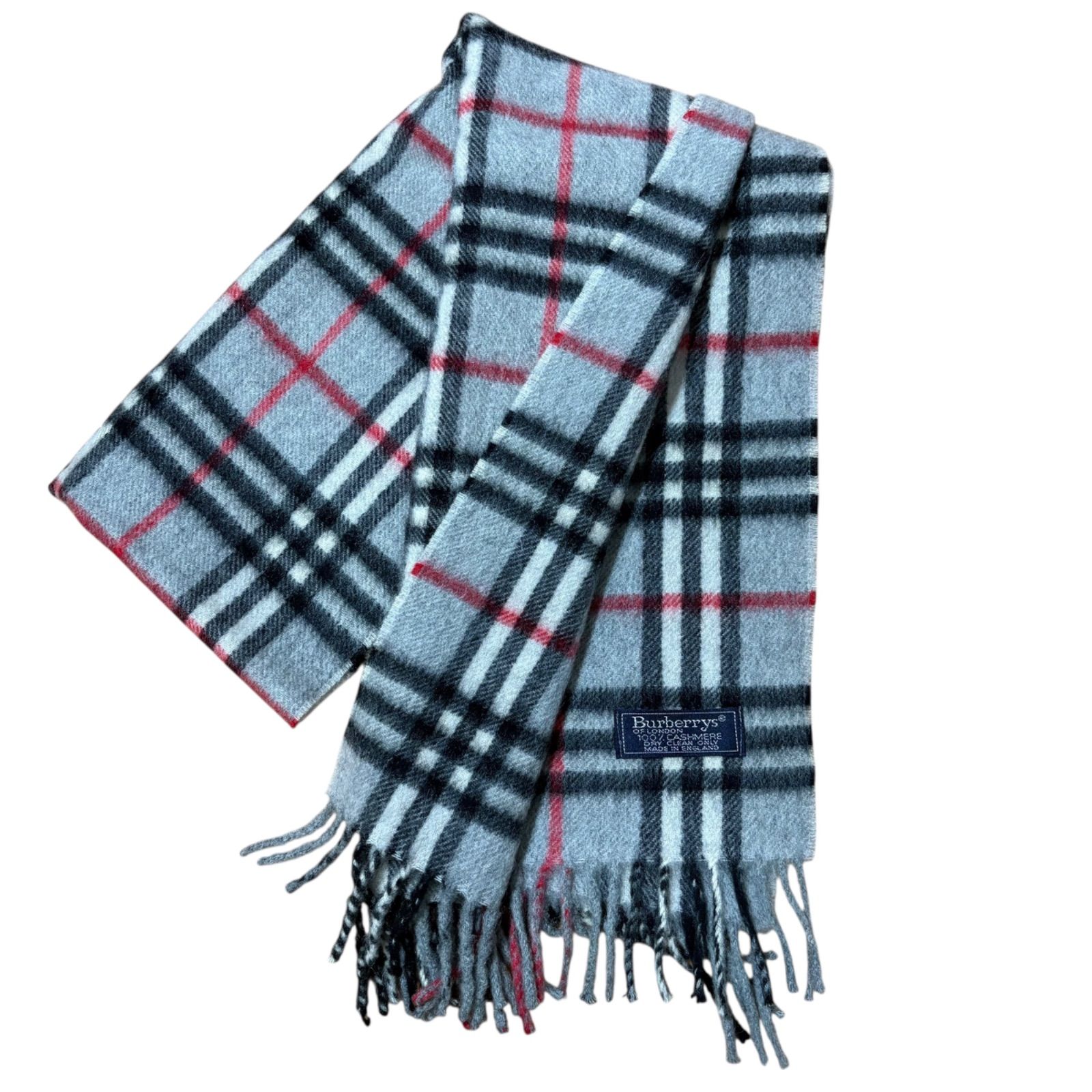 BURBERRY　100%カシミヤ ノバチェックマフラー　ブルー系 カシミヤ混 ファッション Burberry バーバリー 100% カシミヤ