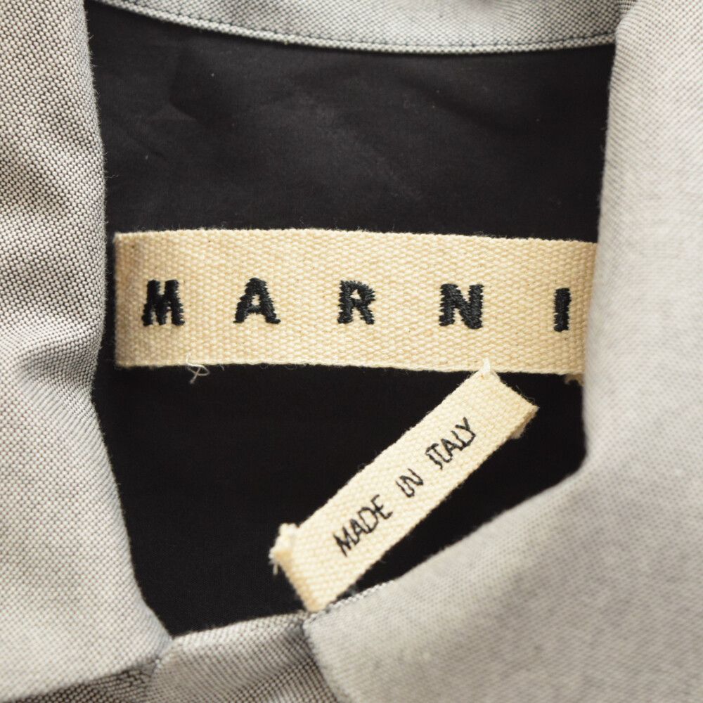 MARNI マルニ 20SS コットンブロード オープンカラー 半袖 シャツ グレー CUMU0054QM S52493