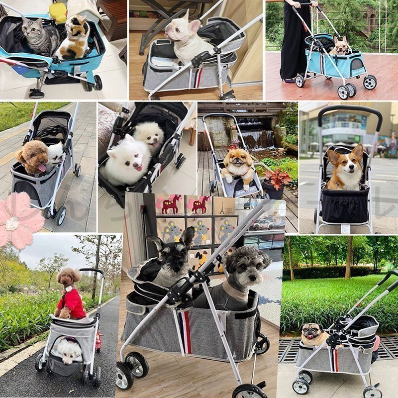分離式 ペットカート 4輪360°回転 折りたたみ 猫犬兼 軽量