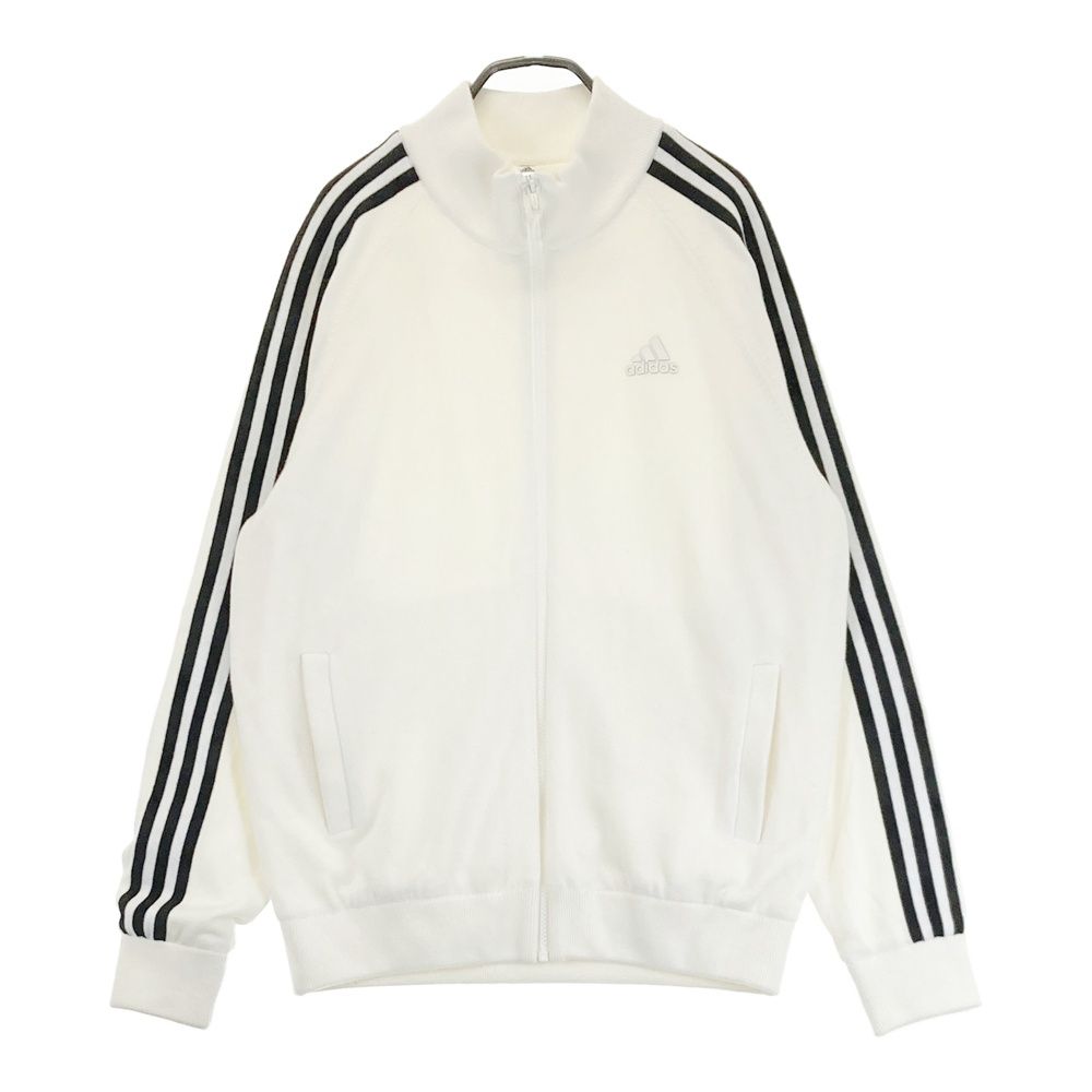 サイズ：L ADIDAS GOLF アディダスゴルフ  ニット ジップパーカー ジャケット ストライプ柄 ホワイト系 [240101450630] ゴルフウェア レディース ストスト adidas セーター ニット アーカイブグラフィック Vネック長袖