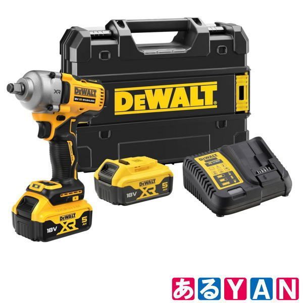 YAN デウォルト コードレス ブラシレス インパクトレンチ DCF891P2T 18V 5.0Ahバッテリー2個 充電器付き DEWALT 4536178691901