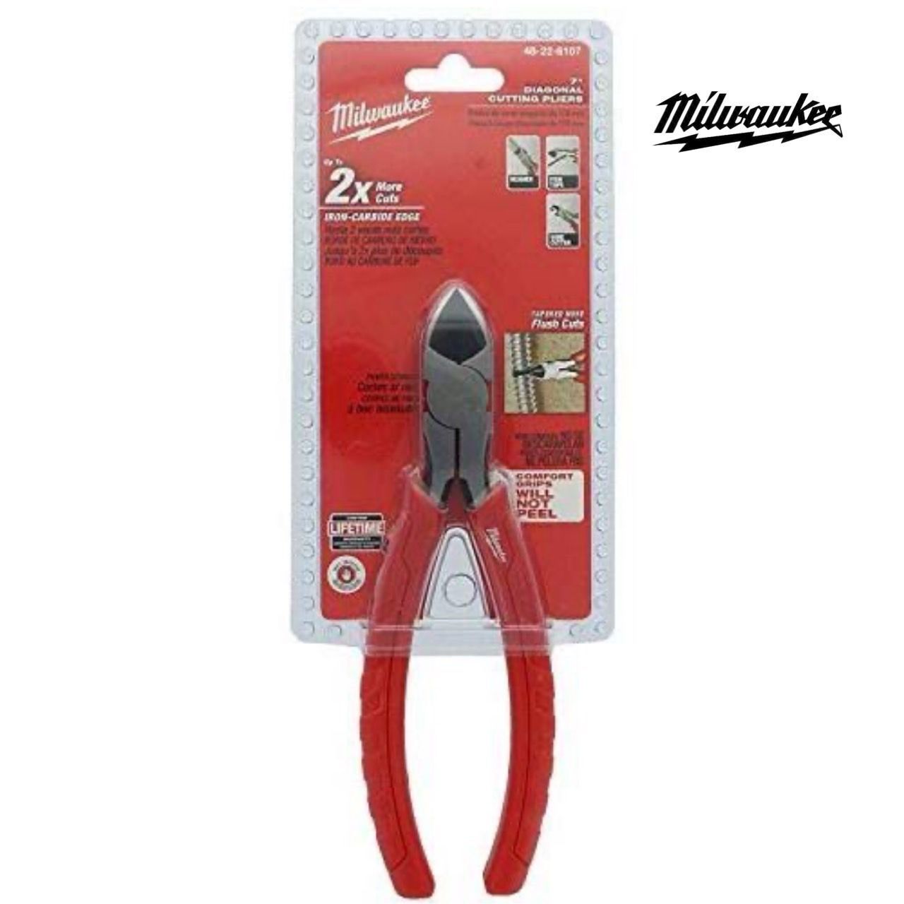 新入荷!! 日本未発売 Milwaukee ミルウォーキー 48-22-6107 7インチ コンフォートグリップ 斜め切断ニッパー