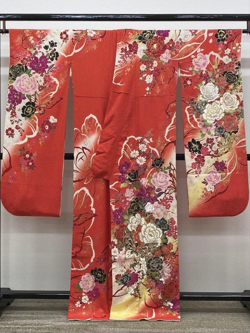 公式 振袖 銀通し 金彩 グリッター箔 紋意匠 身丈162cm パールトーン