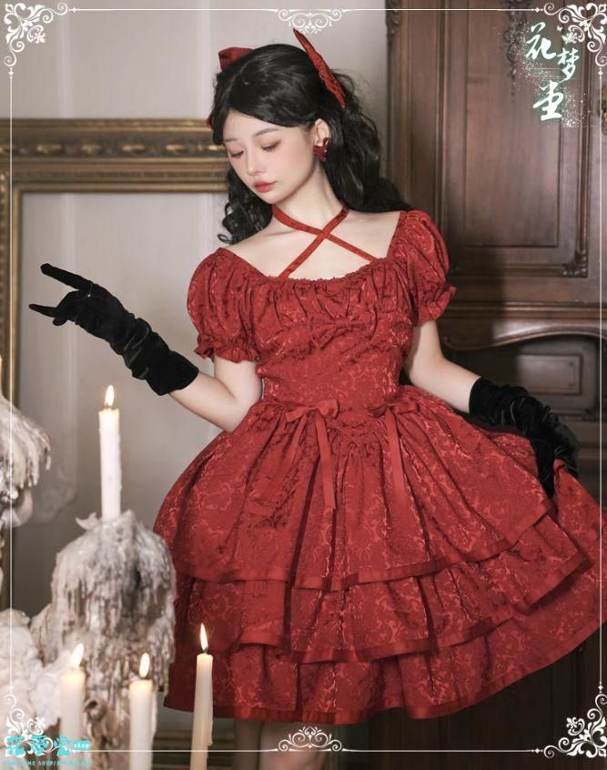 25年 ドレス コスプレ ロリータセット 仮装 オリジナル 洋服 ロリータ ワンピース 撮影会 舞台 イベント 花夢堂-250