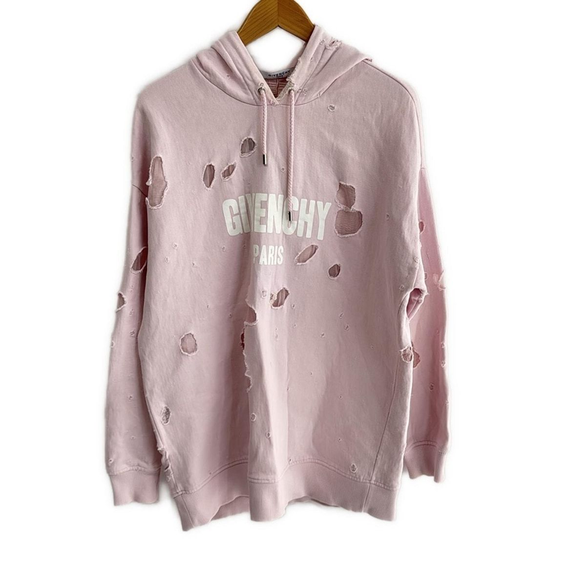 GIVENCHY ジバンシー パーカー サイズXS レディース - ライトピンク 長袖|ダメージ加工