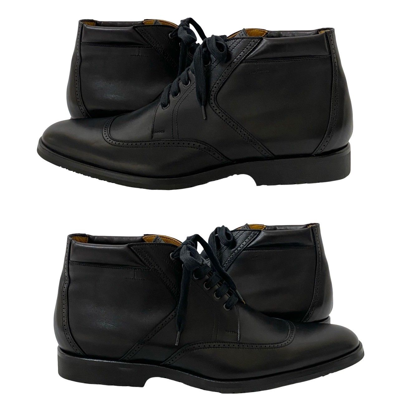 ほぼ未使用 エルメス パンチングレザー レースアップ ショートブーツ