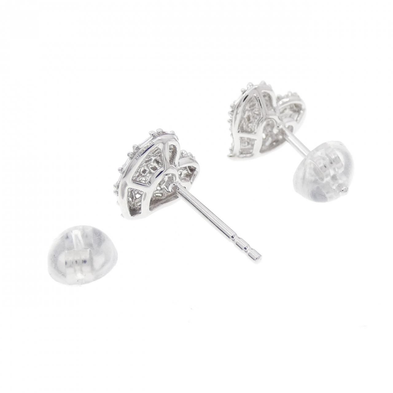 K18WG ハート ダイヤモンド ピアス 0.20CT 【公式通販】
