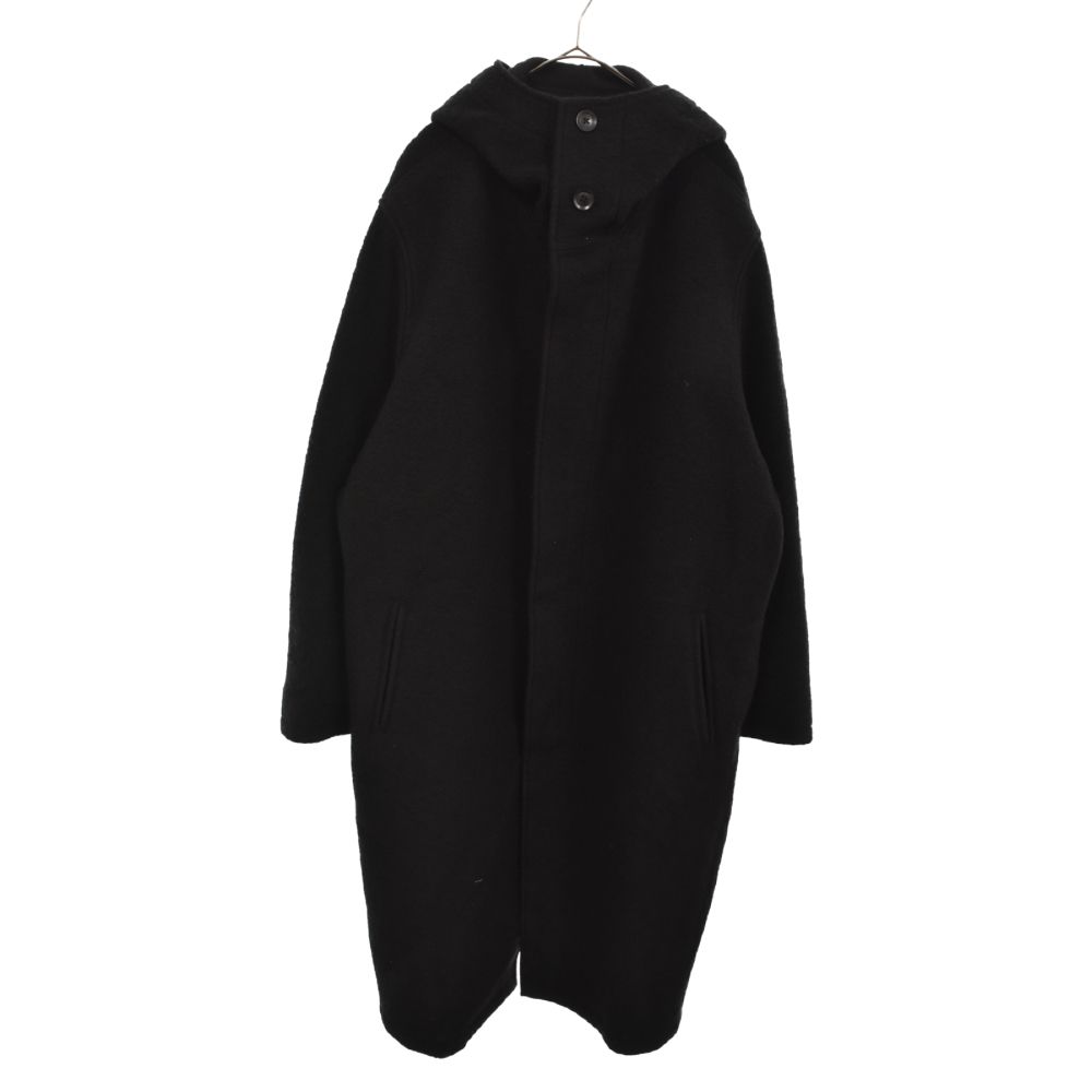 ヨウジヤマモト】SHRINK HOODED FASTENER COAT-