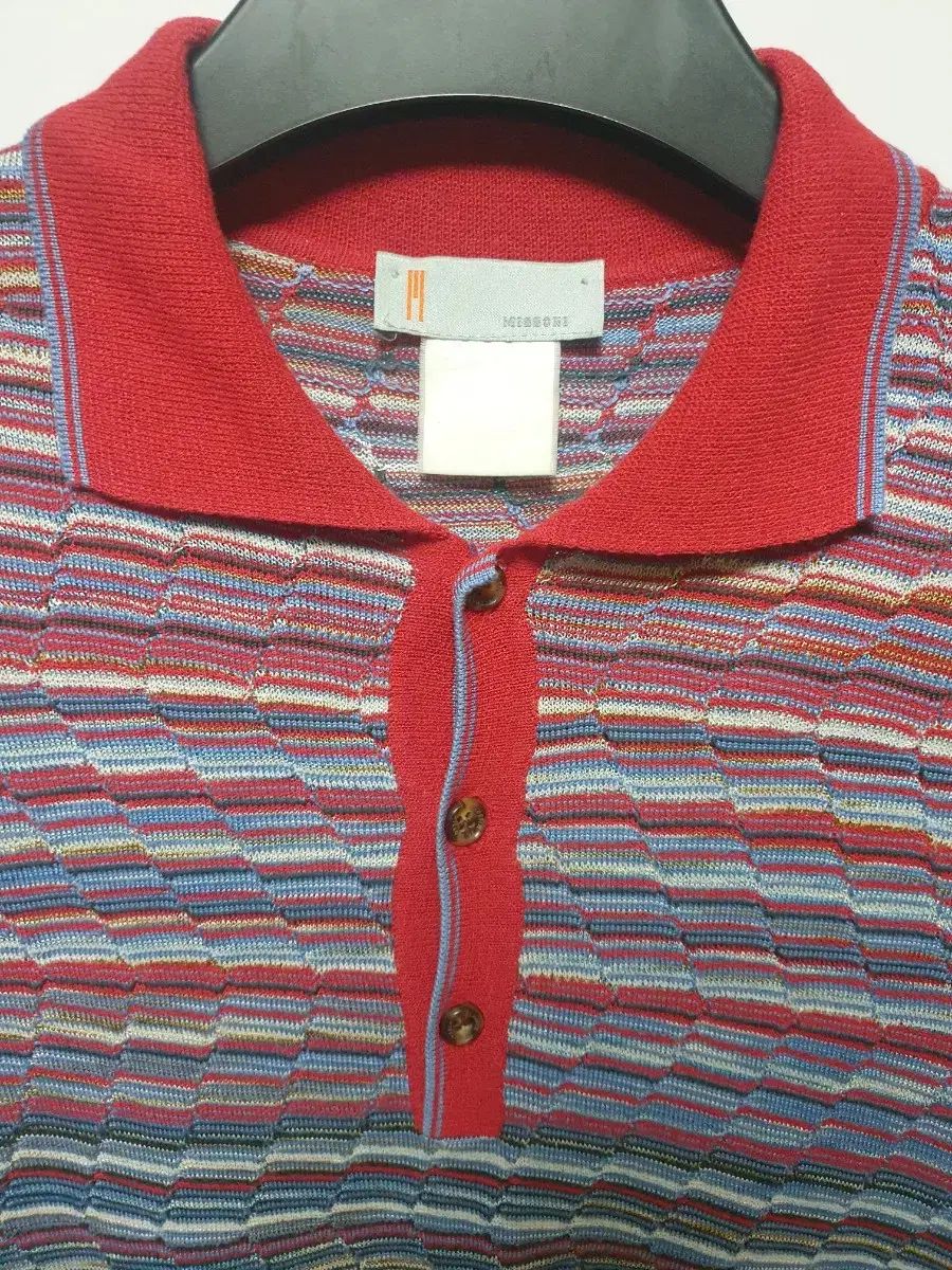 MISSONI ミッソーニ　ニット　半袖　トップス　トリコロール　白　青　赤 MISSONI SPORT/ミッソーニスポーツ 半袖ミックス柄セーター 90