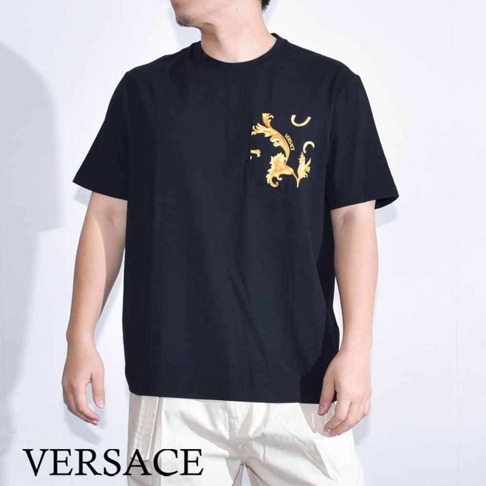 ヴェルサーチ Tシャツ メンズ 半袖 ブランド ロゴ クルーネック