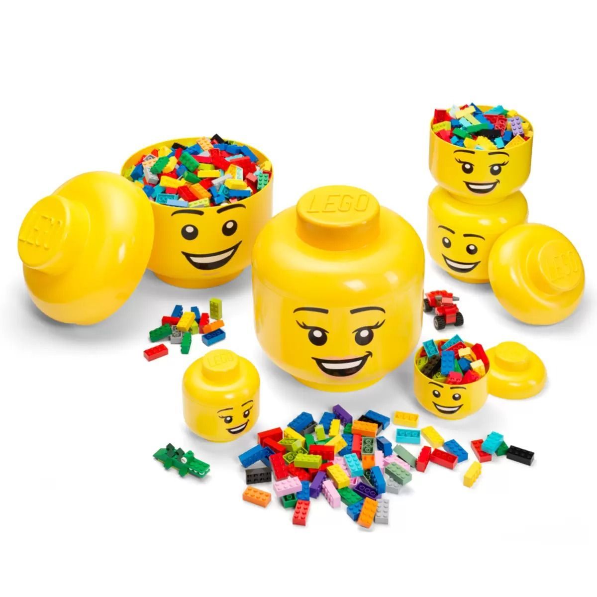 LEGOレゴストレージヘッド6個セット ラージサイズ2個スモールサイズ2個 