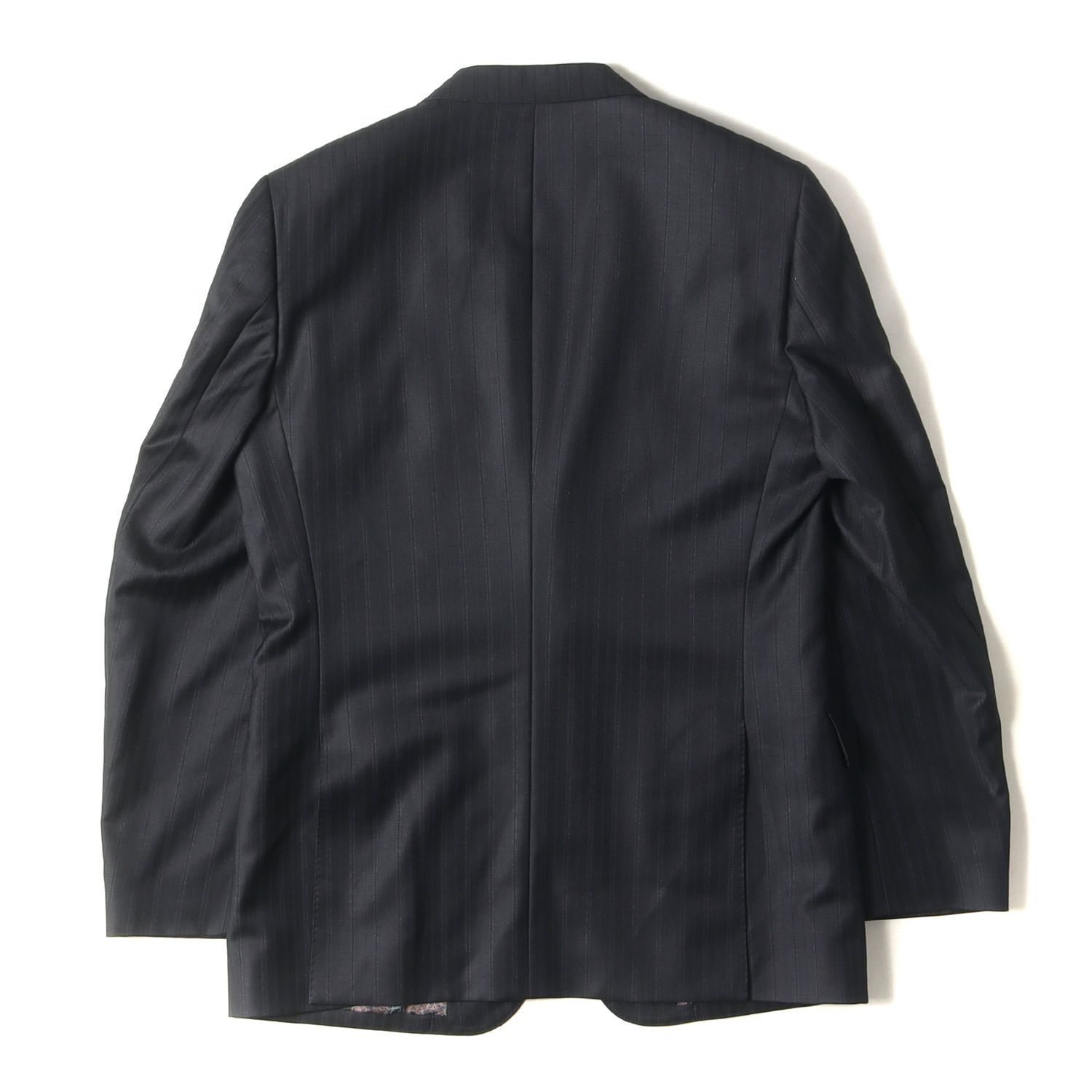 美品 Paul Smith ポールスミス サイズ:XL Ermenegildo Zegna オーストラリアン ウール ストライプ 2B  テーラードジャケット & スラックスパンツ / スーツ セットアップ ネイビー ブラック系 日本製【メンズ】 - メルカリ