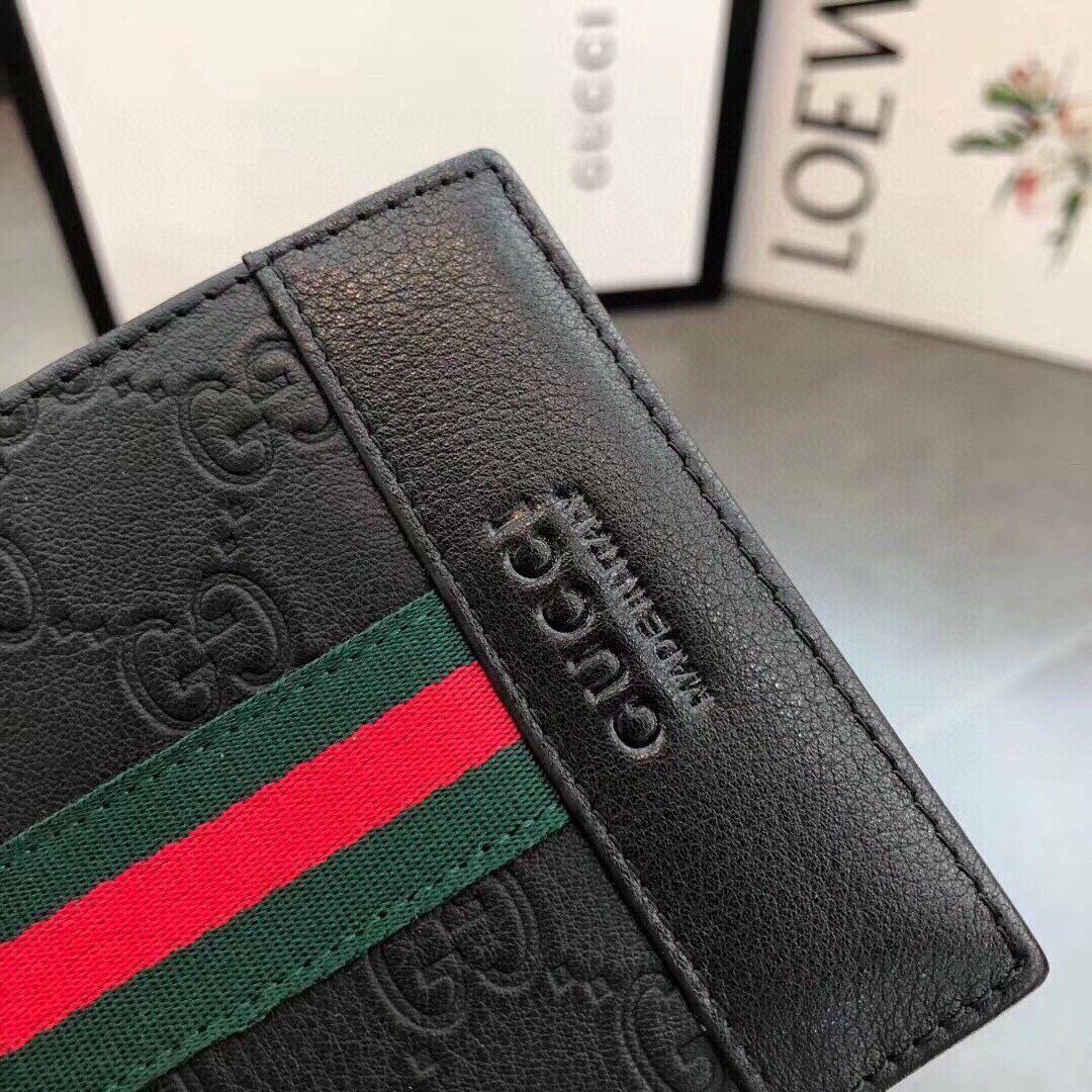 Gucciグッチ、財布、財布、男性の本革は長さ2つ折り[本日特価