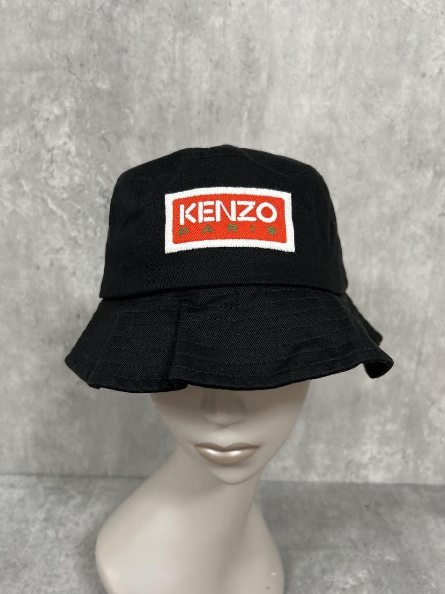 KENZO ケンゾー シンプル 定番 バケット ハット sizeF 黒 ◎メンズ