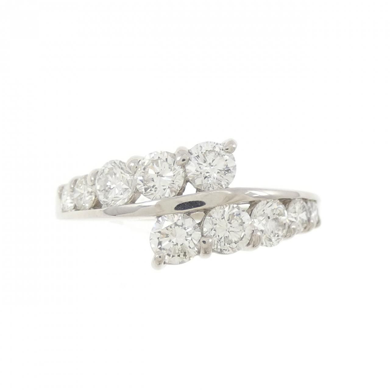 Pt900 天然ダイヤモンド一文字リング　プリンセスカットダイヤ1.00ct Pt900 天然ダイヤモンド一文字リング プリンセスカットダイヤ1.00ct