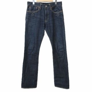 ダブルアールエル RRL 美品 SLIM BOOT デニム パンツ リジッド セルビッチ ボトムス 無地 32×32 約Lサイズ インディゴ