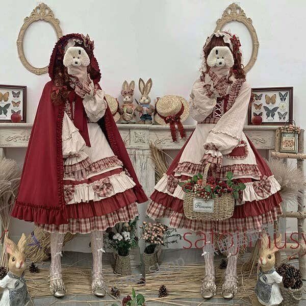 ♥ ロリータ ワンピース Aライン リボン 甘ロリ クラロリ 姫ロリ Lolita レディース コスチューム 衣装 かわいい フリル 仮装 パーティ 髪飾り エプロン ハロウィン djck178