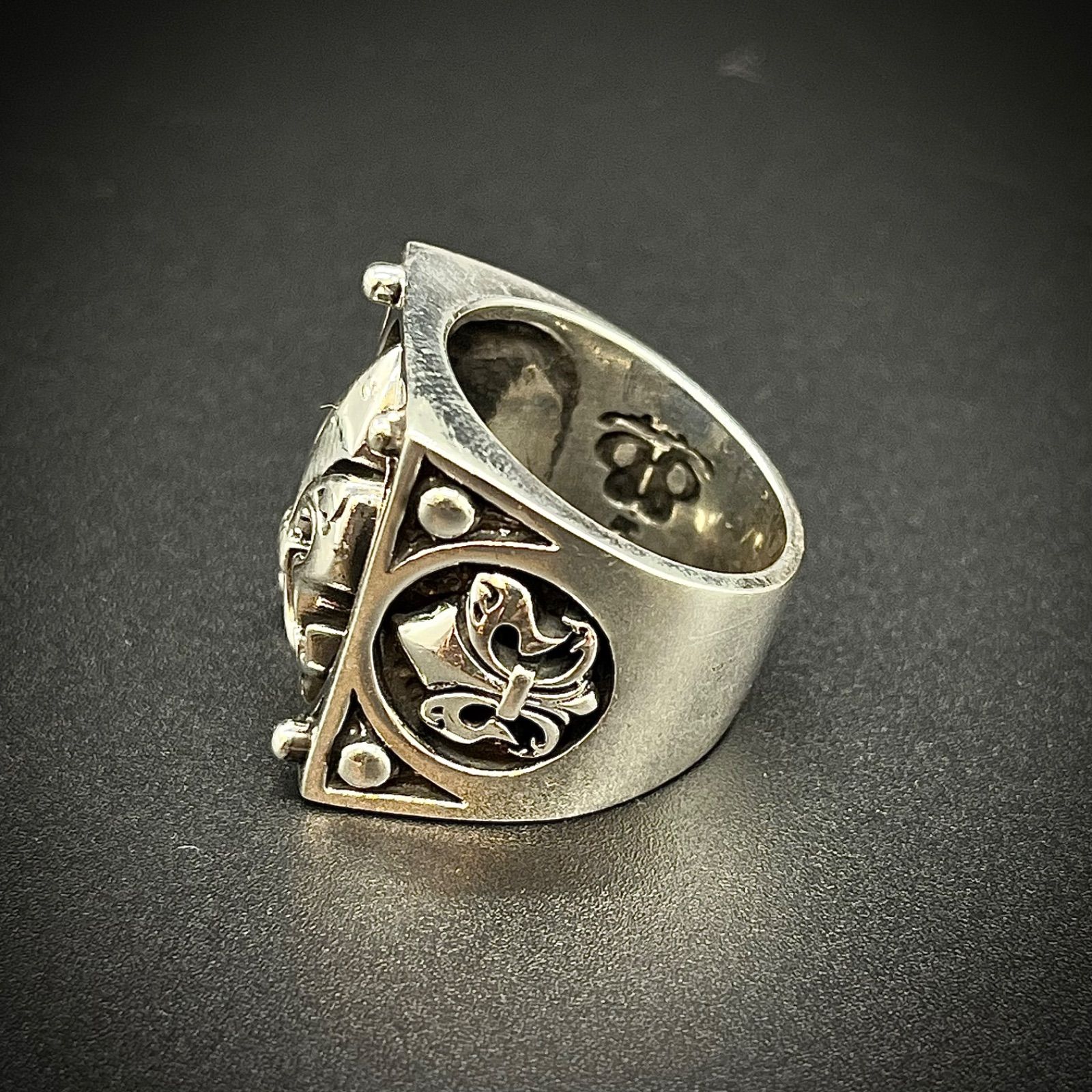 シルバー925 リング 19号 21号 23号 百合の紋章 フレア スターリング