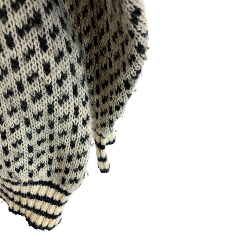 Fana Knit ウールニット セーター ユーロ ヨーロッパ古着 ノルウェー製 バーズアイ柄 グレー (メンズ XL相当) 中古 古着 P3971