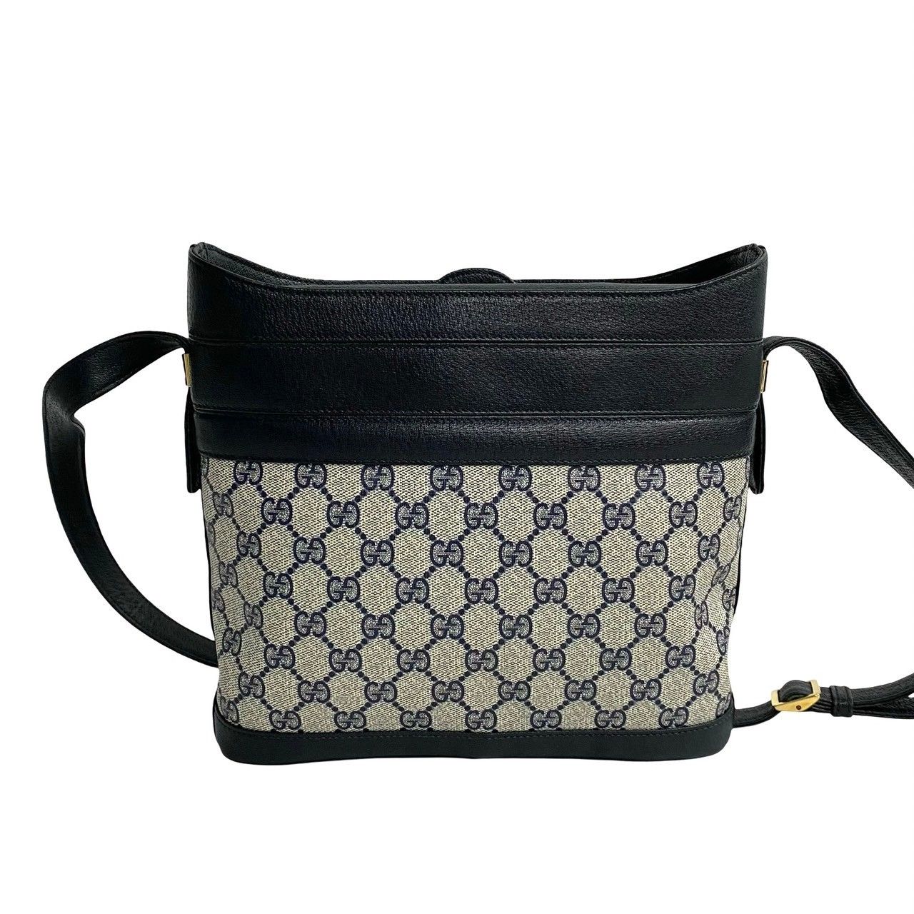 極 美品 保存袋付き GUCCI グッチ オールドグッチ GG ロゴ レザー 本革 
