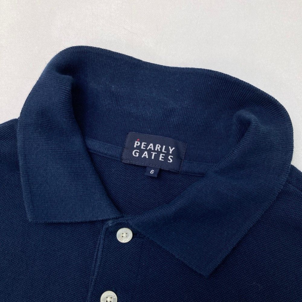 パーリーゲイツ ニコちゃん ポロシャツ 日本製 ネイビー サイズ0 サイズ：6 PEARLY GATES パーリーゲイツ 半袖ポロシャツ ニコちゃん