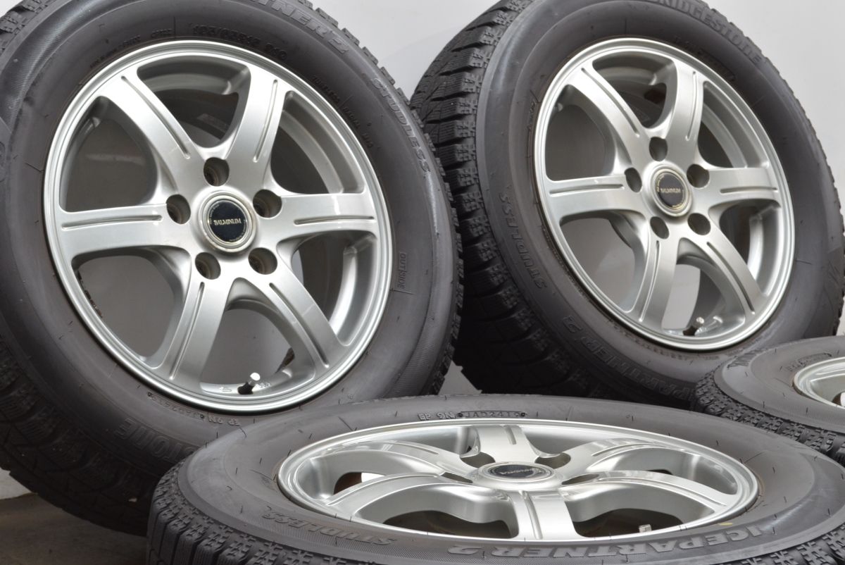 セレナ ステップワゴンなどに バルミナ 15in 6J 45 PCD114.3 ブリヂストン アイスパートナー2 195 65R15 ノア ヴォクシー プレマシー