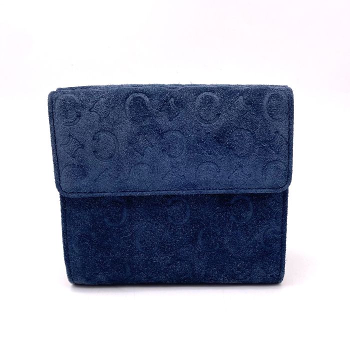 CELINE セリーヌ Cマカダム スエード 二つ折り 財布 eY 0976 A