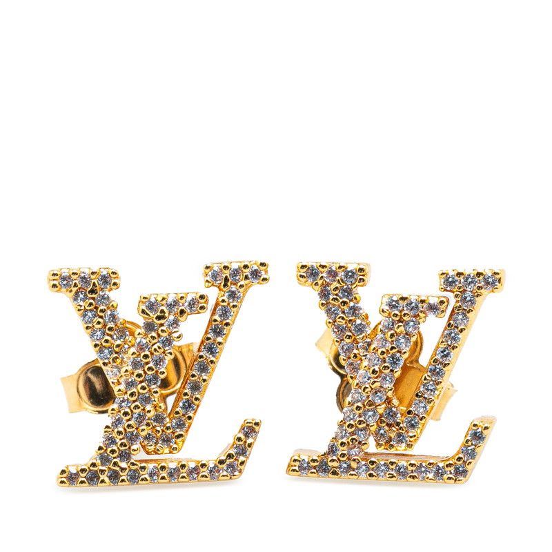 ルイ ヴィトン LV アイコニック ストラス M00609 ゴールド メッキ ラインストーン レディース LOUIS VUITTON 1-0214749