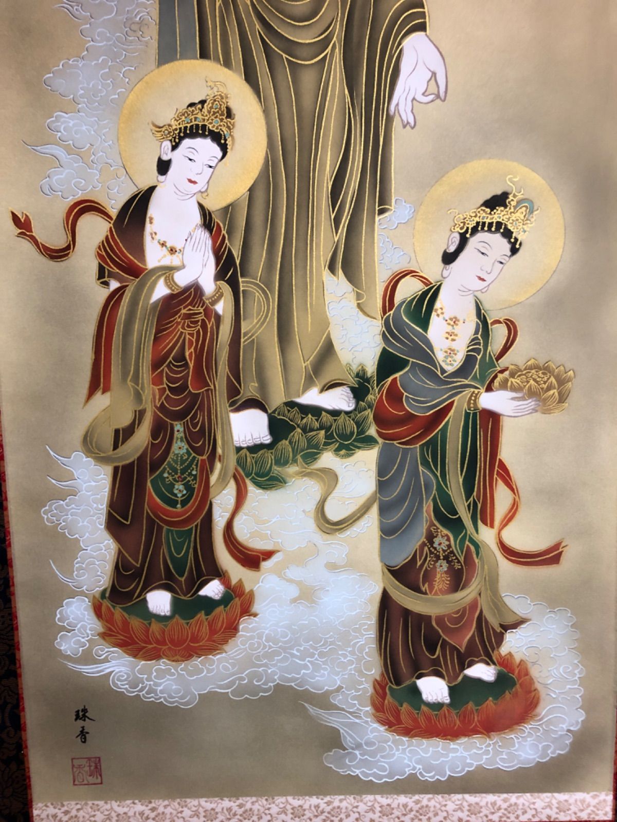 M1240 仏画 仏教美術「三途の川」紙本 肉筆 Yahoo!オークション - 51-71 紙本肉筆仏画十三仏仏教美術