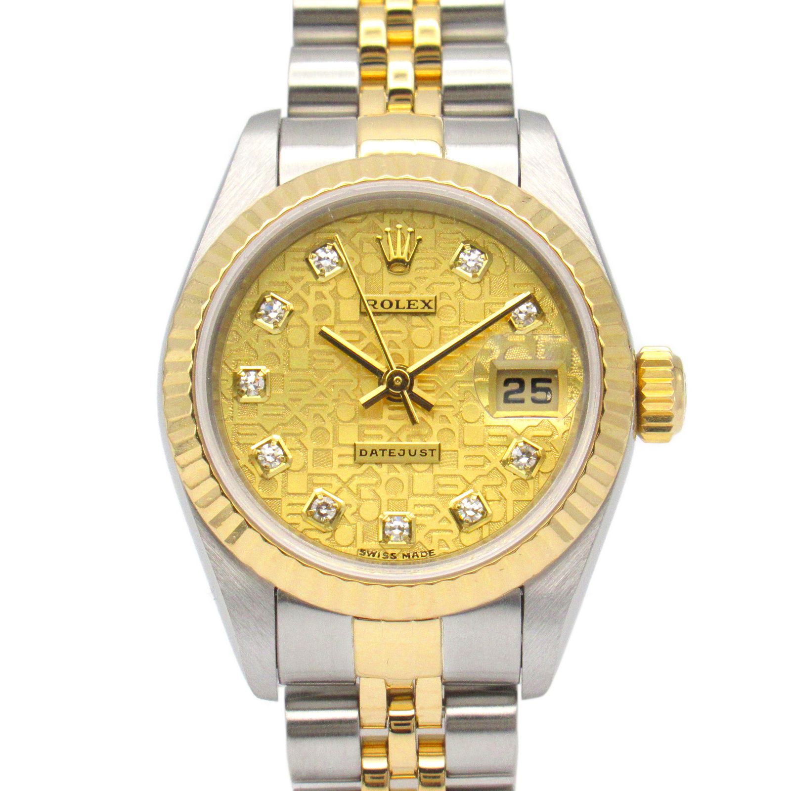ロレックス ROLEX 腕時計 デイトジャスト 10Pダイヤ K番 79173G CH/コン/NP ステンレススチール デイトジャスト 10Pダイヤ K番 メンズ Used A