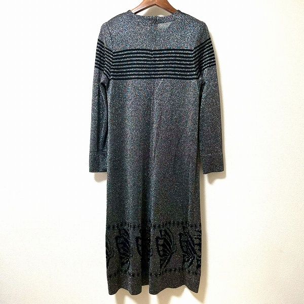 wnc サイトウトヨコ 斉藤都世子 ワンピース 黒 マルチ ニット ロング