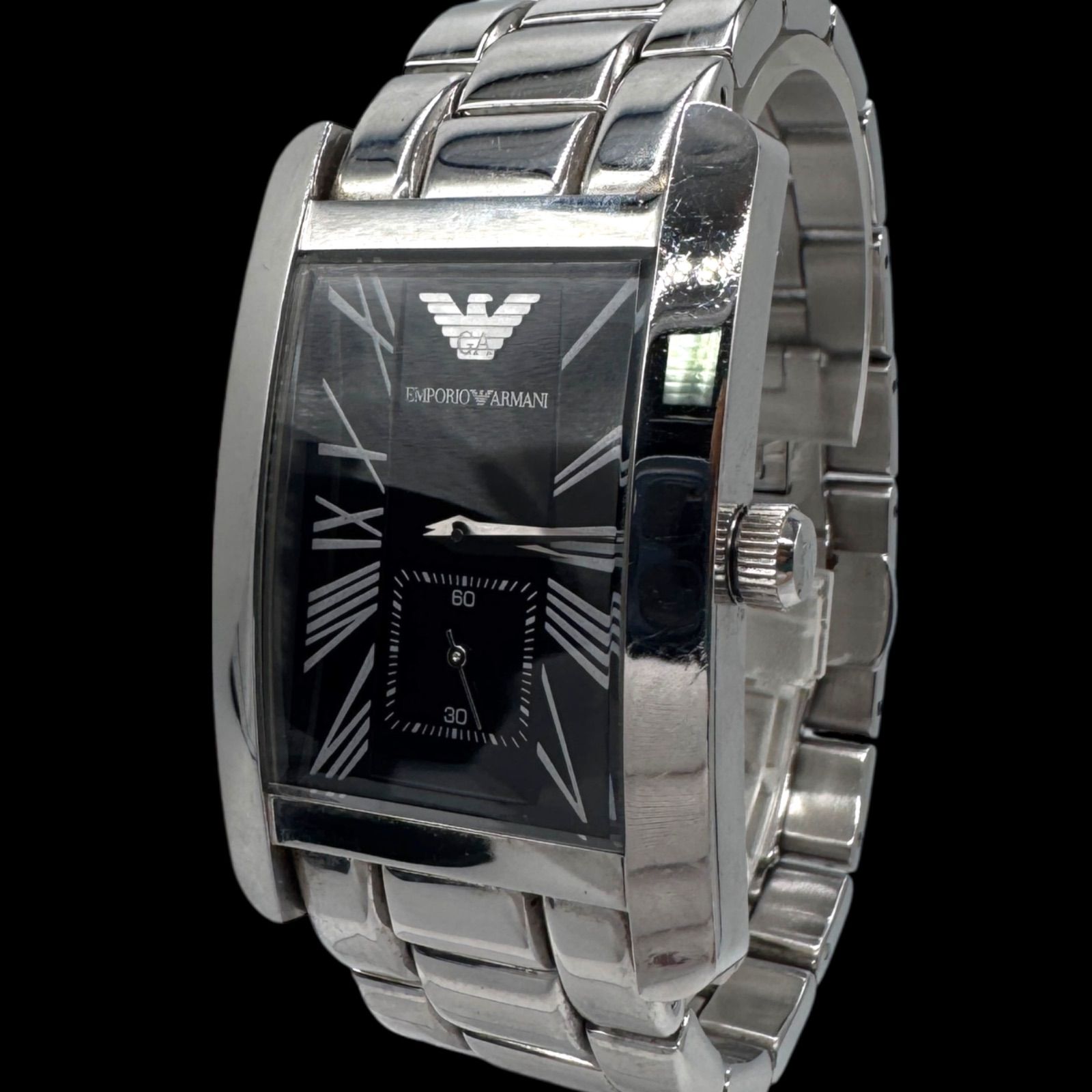 稼働 美品 EMPORIO ARMANI エンポリオアルマーニ メンズ腕時計