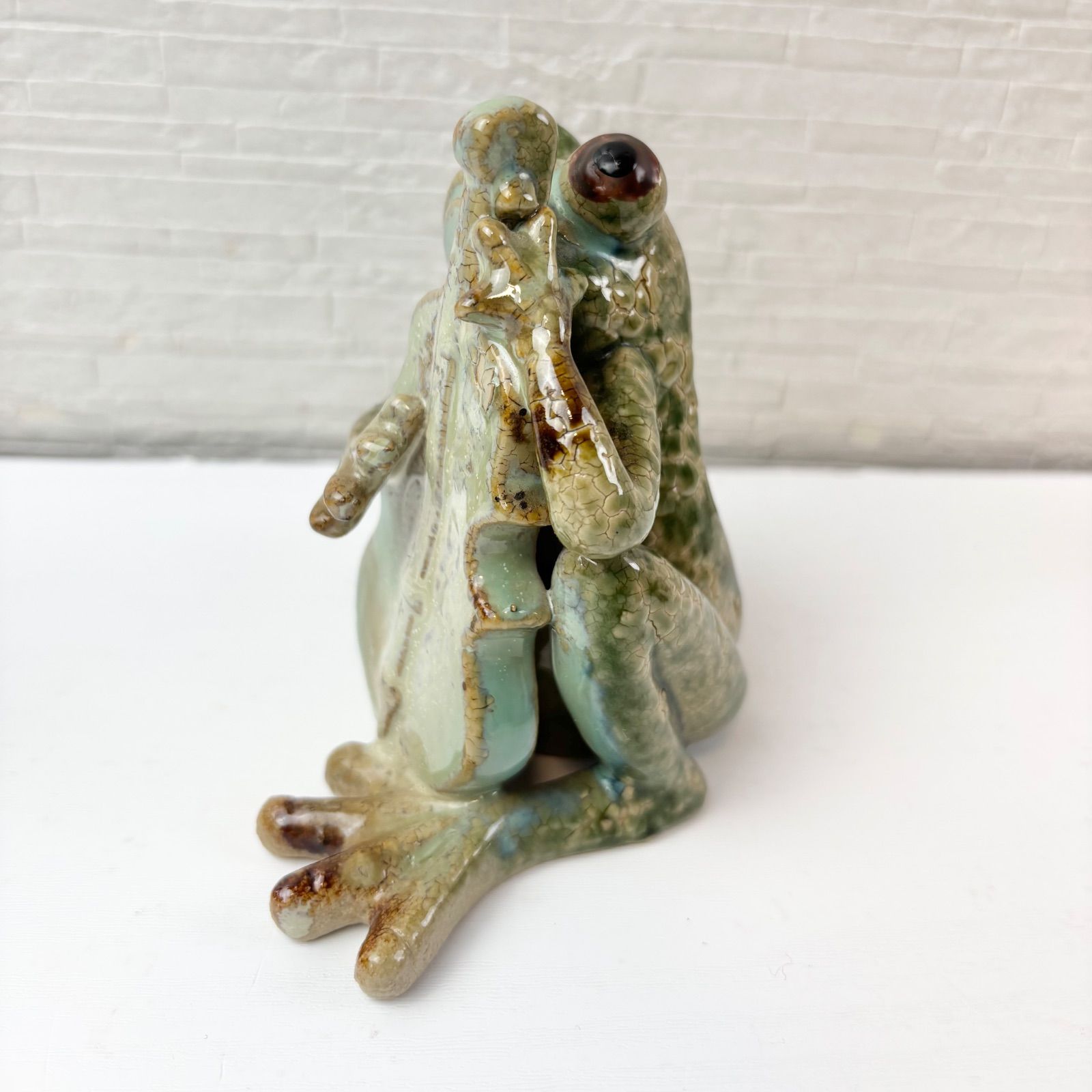 カエルの陶器彫刻2点セット カエルの陶器彫刻2点セット 【公式通販】