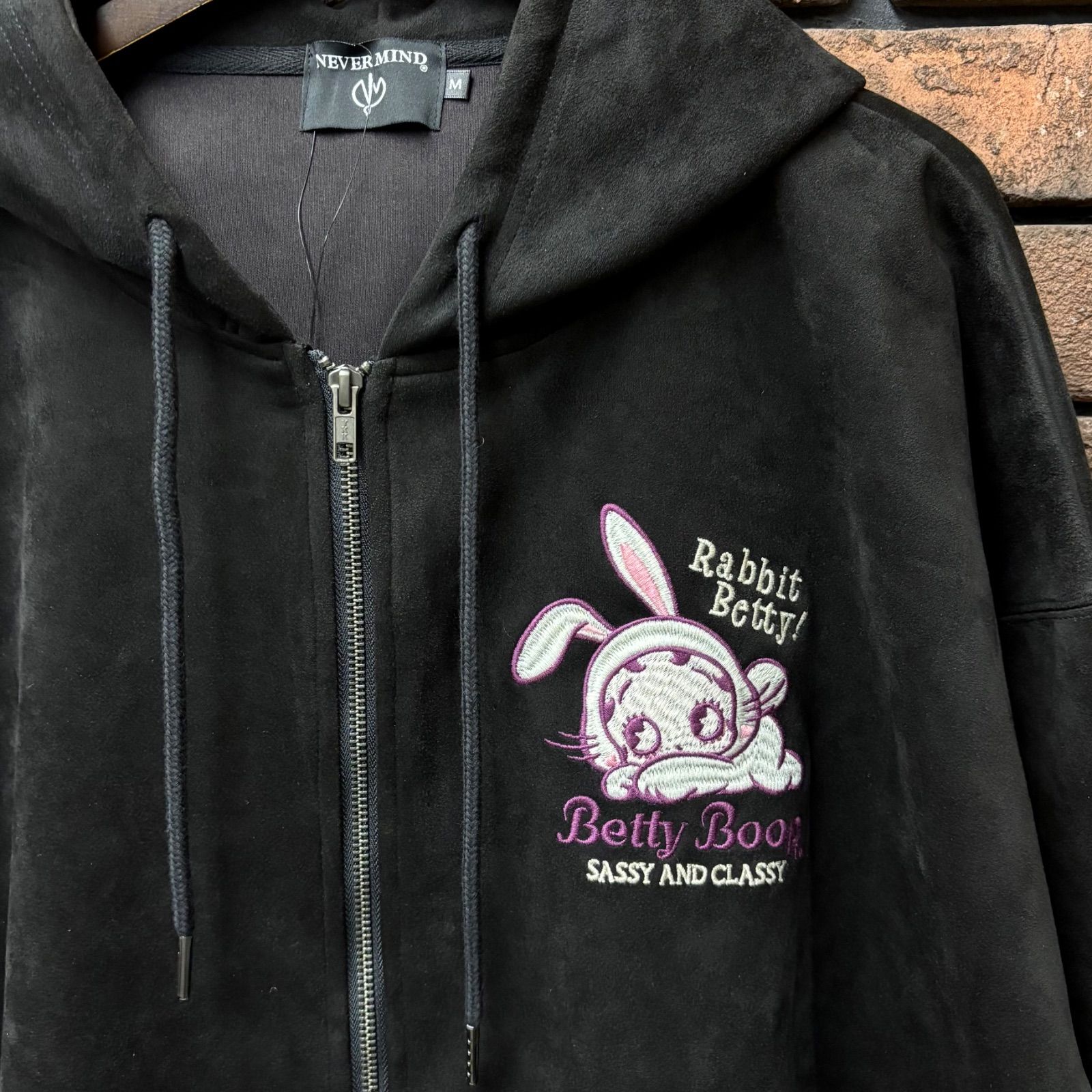 BETTY BOOP/ベティブープ プレーティングZIPパーカー】長袖 RABBIT