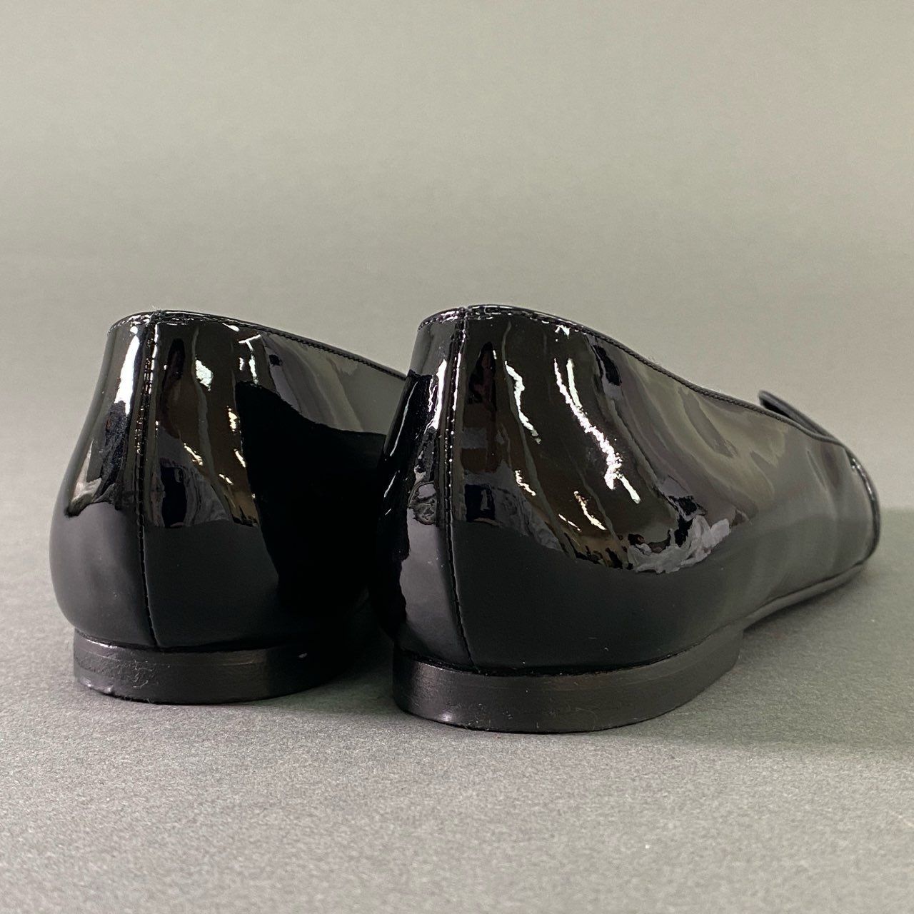 7a17 HERMES エルメス Hロゴ エナメルフラットシューズ 37