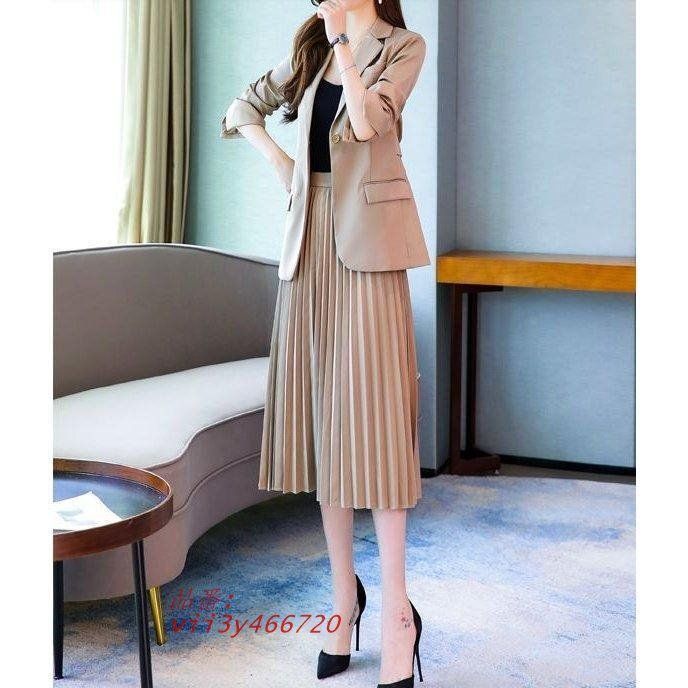 フォーマル セットアップ レディース ドレススーツ ママスーツ 2点セット 赤 30代 プリーツスカート 40代 ひざ下丈スカート 長袖 上品 入園式 入学式 ベージュ vii3y466720